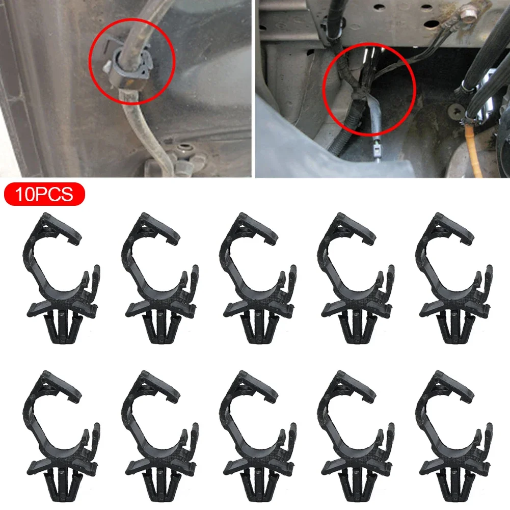 10Pcs Car Wiring Harness Fastener Route Fixed Retainer Clip Corrugated Pipe Tie Wrap Cable Clamp Oil Pipe Beam Line Hose Bracket