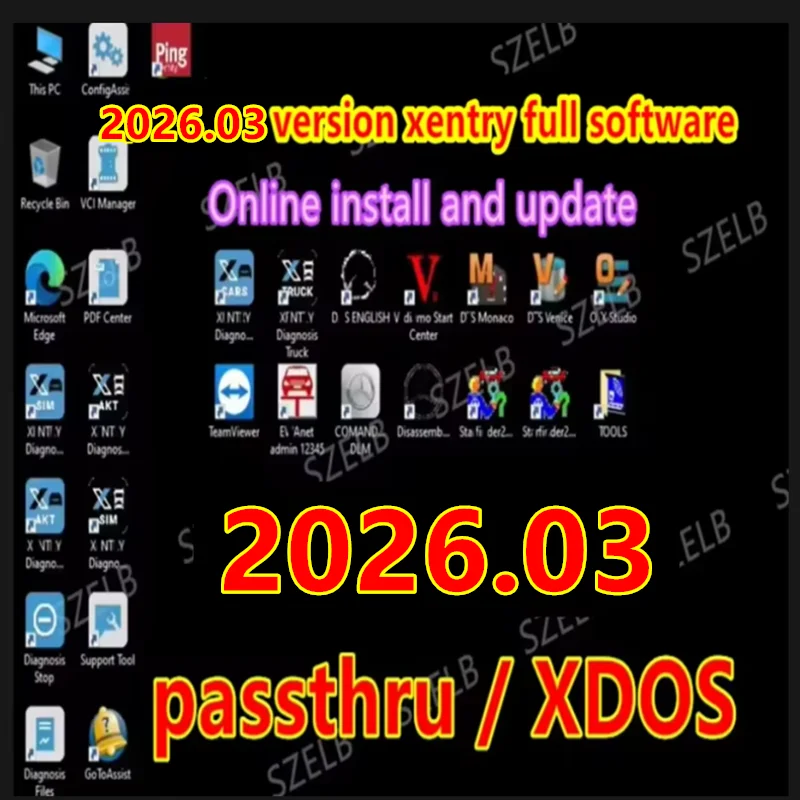

xentry 2025.12 passthru full software for Benz Diagnostic Software for Tactrix Openport 2.0 J2534 for MB Star C6 tool online ins