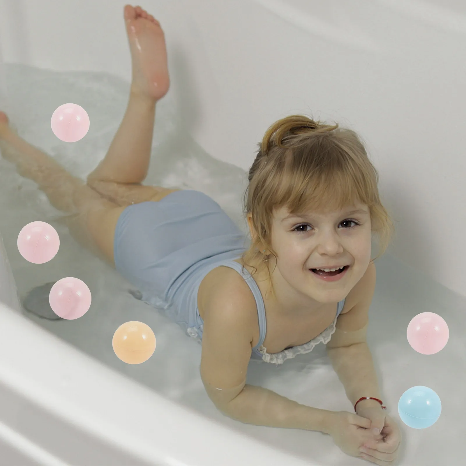 

50Pcs Round Pits Balls Ocean Style Crush Proof Pe Balls for Ball Pit Bathtub Fun Physical Activity Hand Eye Coordination