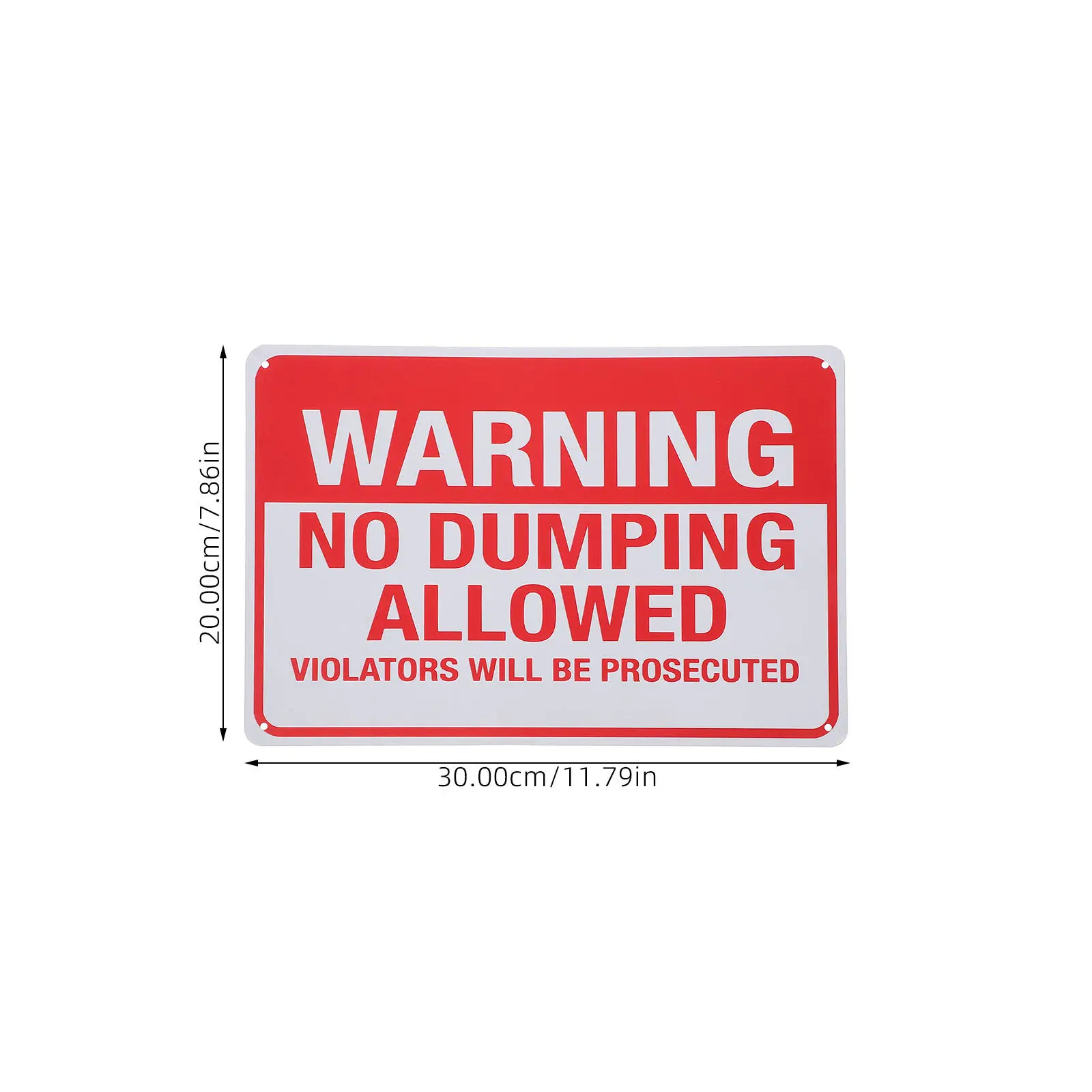 Picture 4: No Dumping Iron Warning Sign Violators Will Be Prosecuted Outdoor Security Caution Yard Gate Public Area Use Sign