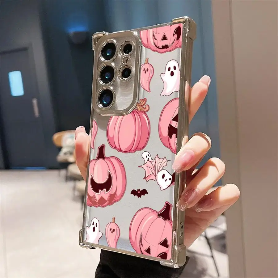 Custodia per fantasma felice zucca di Halloween per Samsung Galaxy S25 Edge S23 S20 FE S22 Ultra S21 Plus S24 Cover per telefono