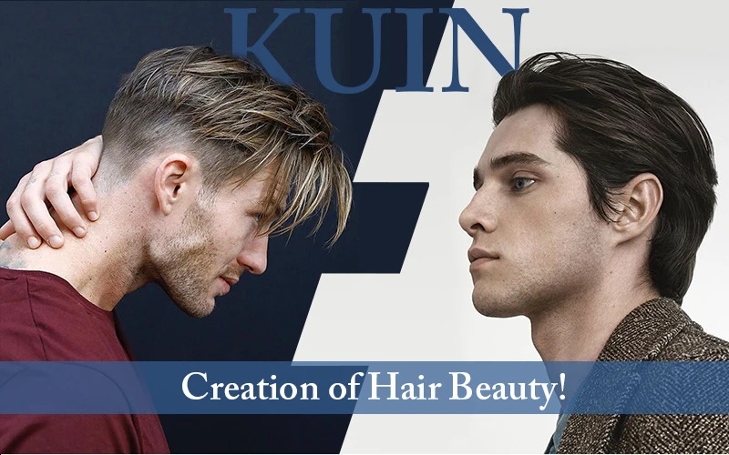 Antimikrobielles Vstyle Herren-Toupet Dünne Haut Vollständig PU 0,08-0,12cm V-Loop Frontperücke Echthaar-Perücken für Männer Unsichtbare Natürliche Haarlinie – Detail 1