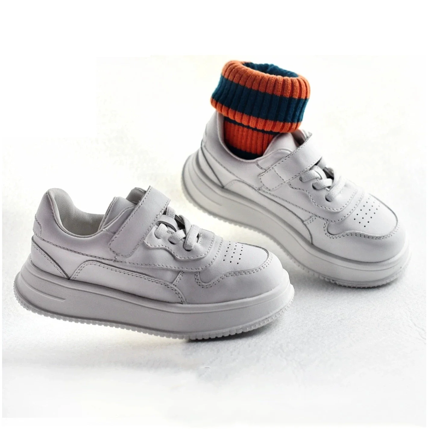 Genuine Leather Boys Sneakers Spring Autumn Cow Leather Children Casual Shoes Fashion Girls School Shoes Cowhide Running Shoes