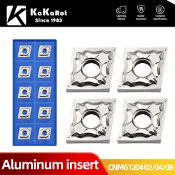 Kakarot-inserto de aluminio CNMG120402 HA H01 CNMG 120404 CNMG 120408, herramientas de torneado para cortador de torno AL CNC, cortador de placa de 10 piezas