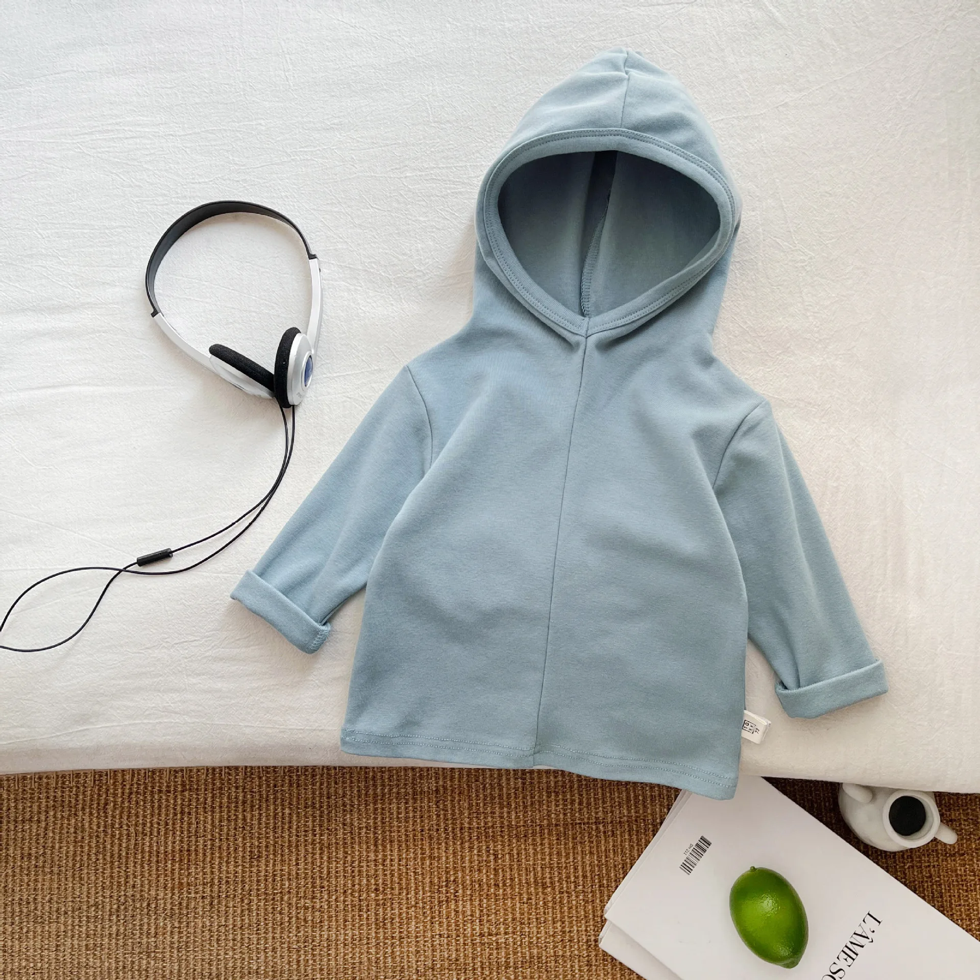 2024 Autumn New Baby Long Sleeve Casual Sweatshirt Coat Solid Boys Hooded Sweatshirt Infant Girl Cotton Tops Toddler Clothes