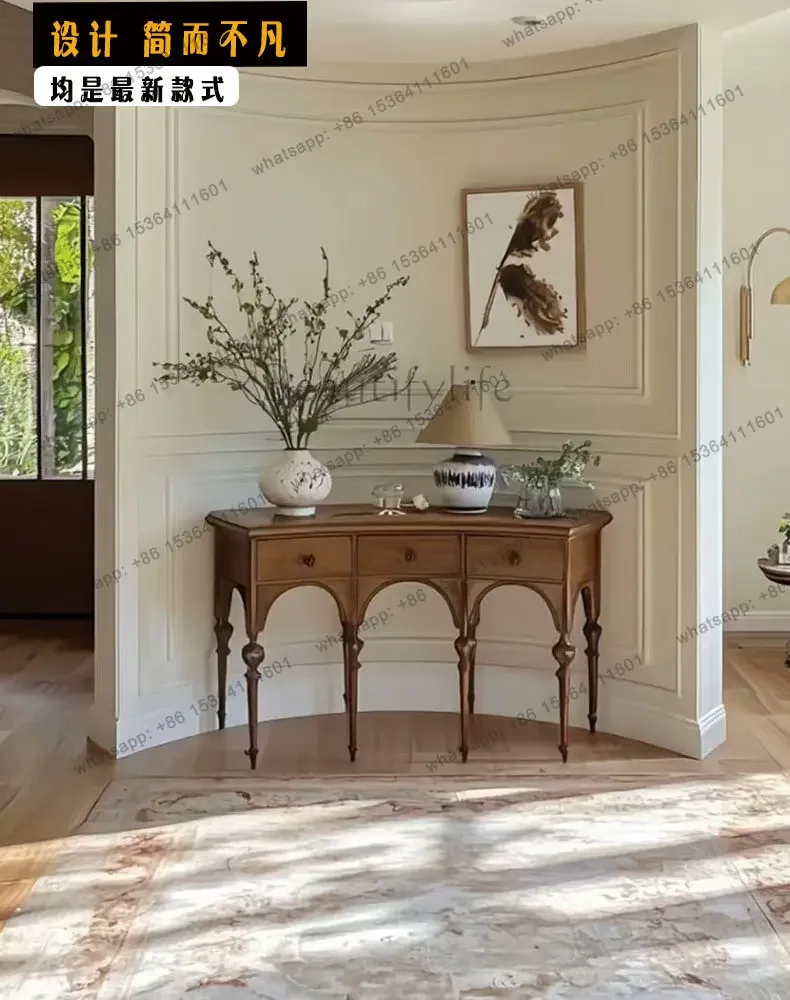 

FG11Medieval style home entrance cabinet foyer decoration extremely narrow ultra-thin curved high-end furniture