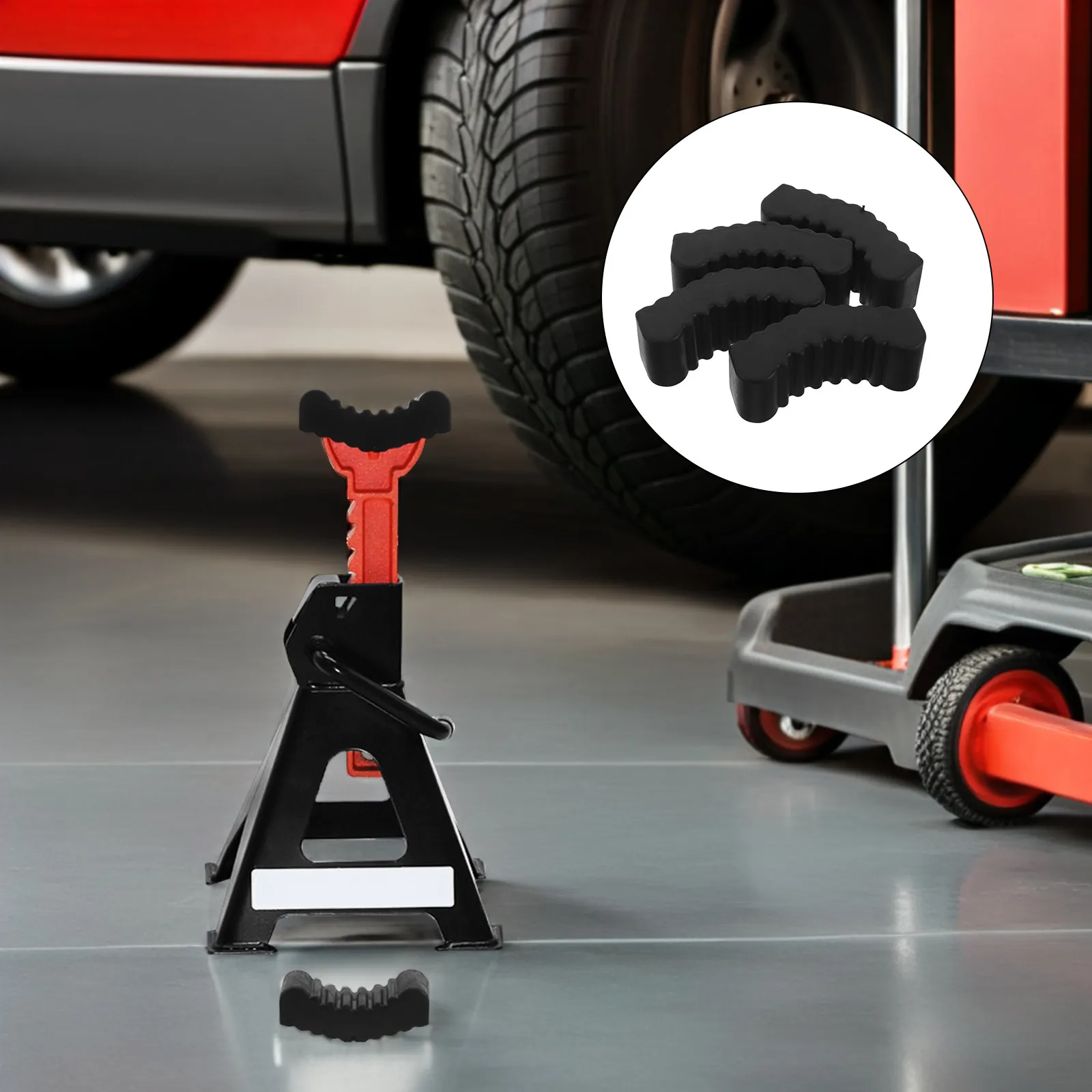

4Pcs Car Jack Stand Rubber Pads 3 Ton Heavy Duty Floor Lift Pinch Weld Protector Auto Repair Jack Support Pad
