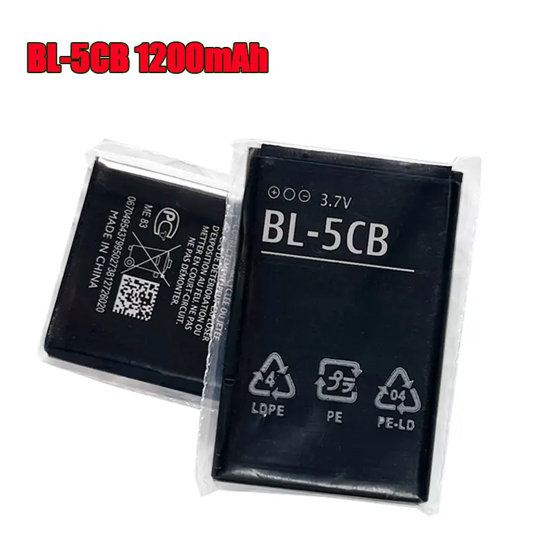 1-10pcs For Nokia 111 1280 1050 1000 105 106 5310 5130 Rechargeable Battery Mobile Game Console 1200mAh BL-5CB Lithium Battery