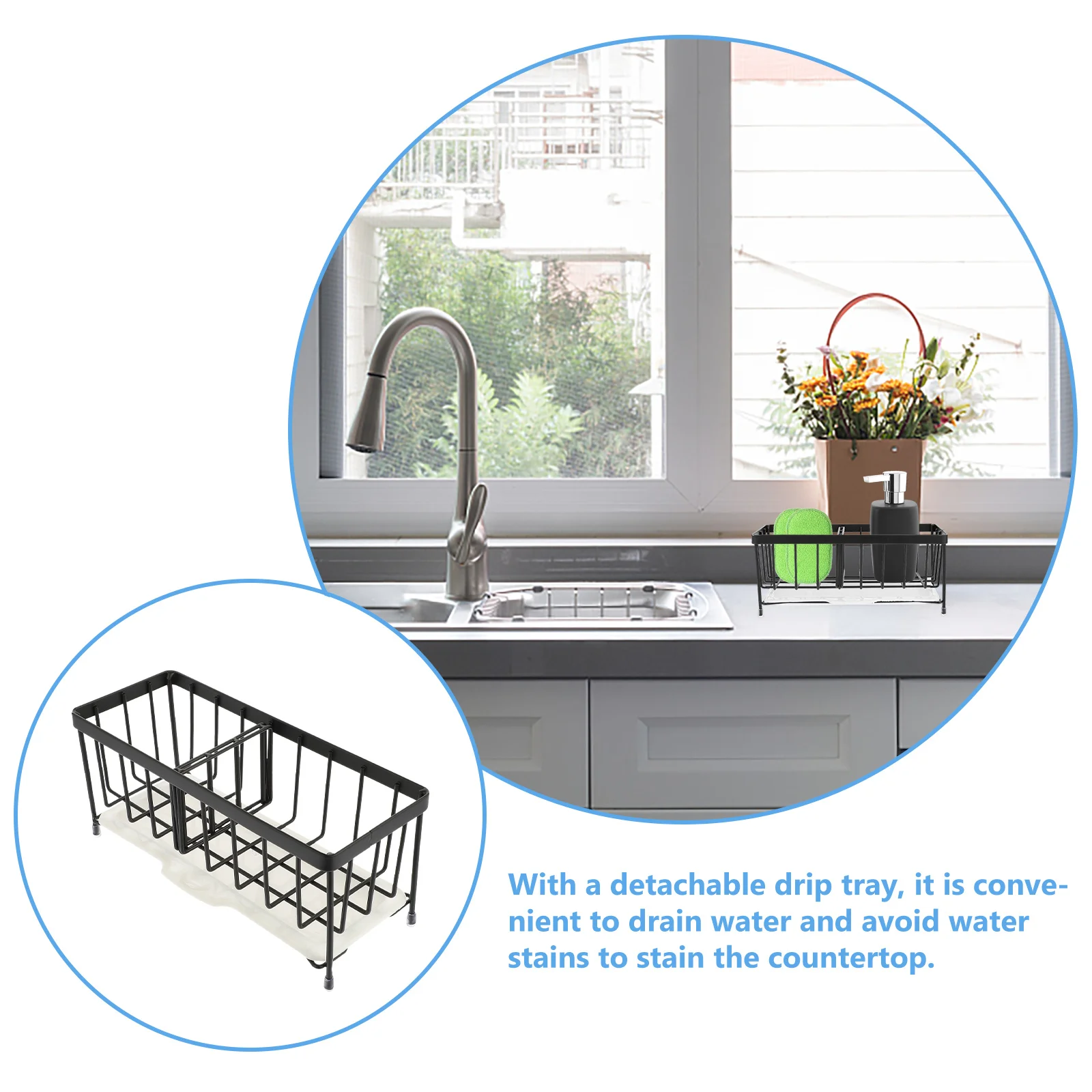 

Stainless Steel Sponge Holder Sink Tray Drainer Rack Kitchen Accessories Plastic Multi-Function Soap Brush Towel