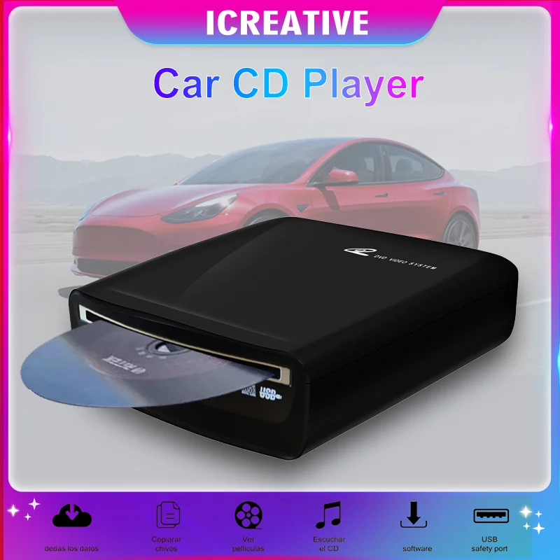 External Car CD Player For Tesla Model 3 2019 2020 2021  Auto Accessories Portable CD Players with USB Connector Cable USBCDPLAY