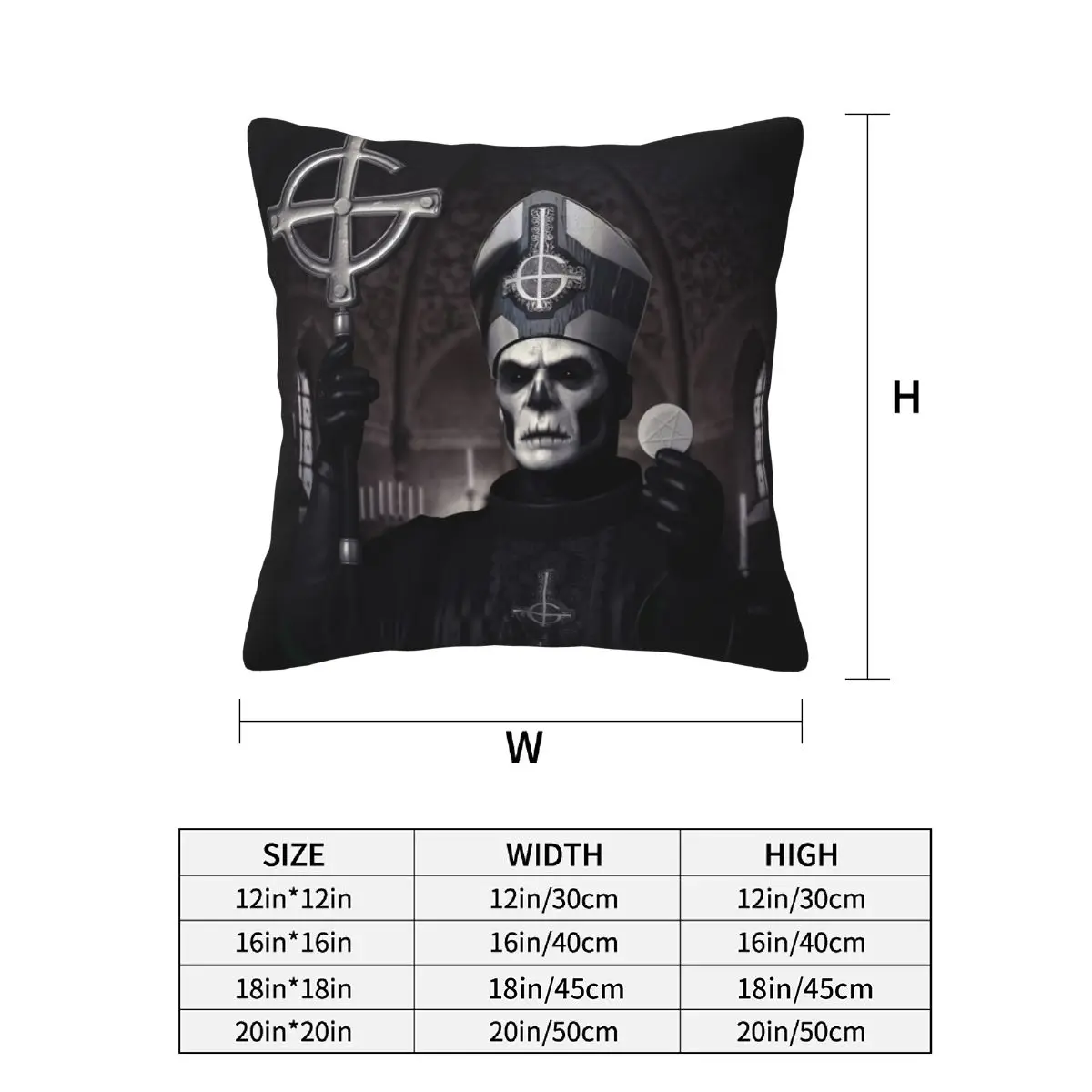 Rock Band Ghost BC 2 pcs Square Pillowcase Pillow Cover Cushion Decor Comfort Throw Pillow for Home Sofa