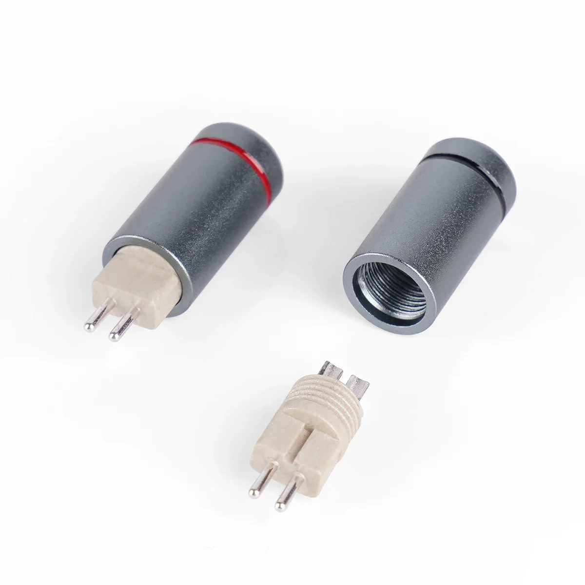 NICEHCK DIY Cable de auriculares HiFi Kit de accesorios de repuesto Chapado en plata OFC 2 pines conversión de conector de plástico gris