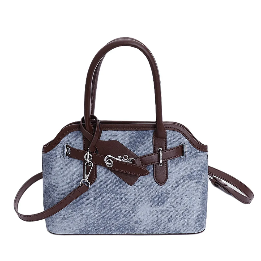 

Pure Color Belt Shell Handbag Luxury Korean Style Retro Underarm Bag Large Capacity Shoulder Bag Commute Tote Bag Shopping
