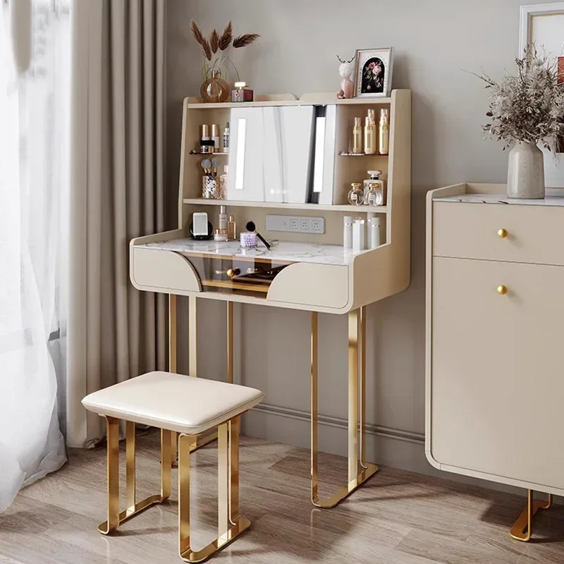 

Women Luxury Vanity Table Mid Century Makeup Drawers Chair Mirror Dressing Table Desk Modern Vestidores Postmodern Furniture