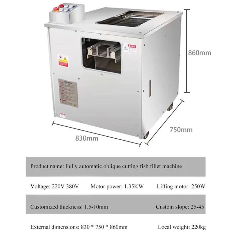 Tagliatrice automatica per filetti di pesce Affettatrice per salmone Macchina per filetti Tilapia