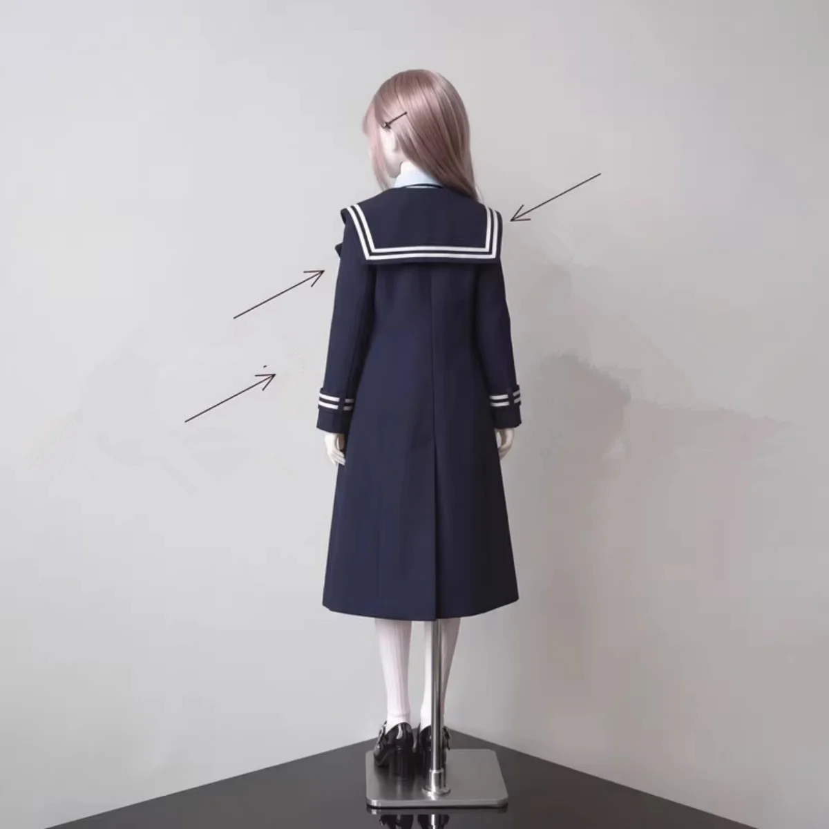 [Only Selling Clothes ] Big Size Doll 1/3 1/4 1/6 College Shirt Pleated Skirt Sailor Collar Coat JK Set for BJD Action Figure