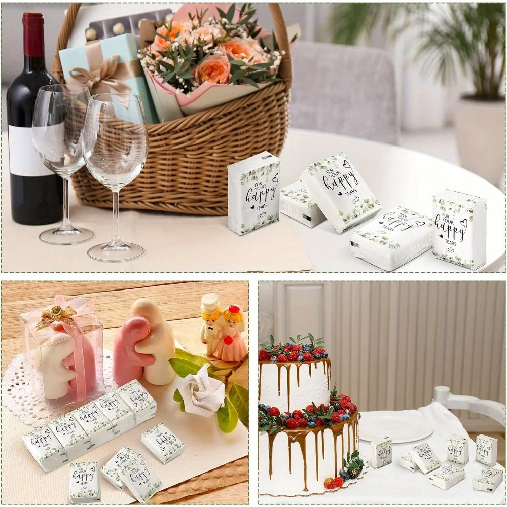 30 Packungen Taschentücher für Hochzeitsgeschenke, weiche Servietten für Frischvermählte und Freunde, tragbare Taschentücher für den Außeneinsatz – Detail 2