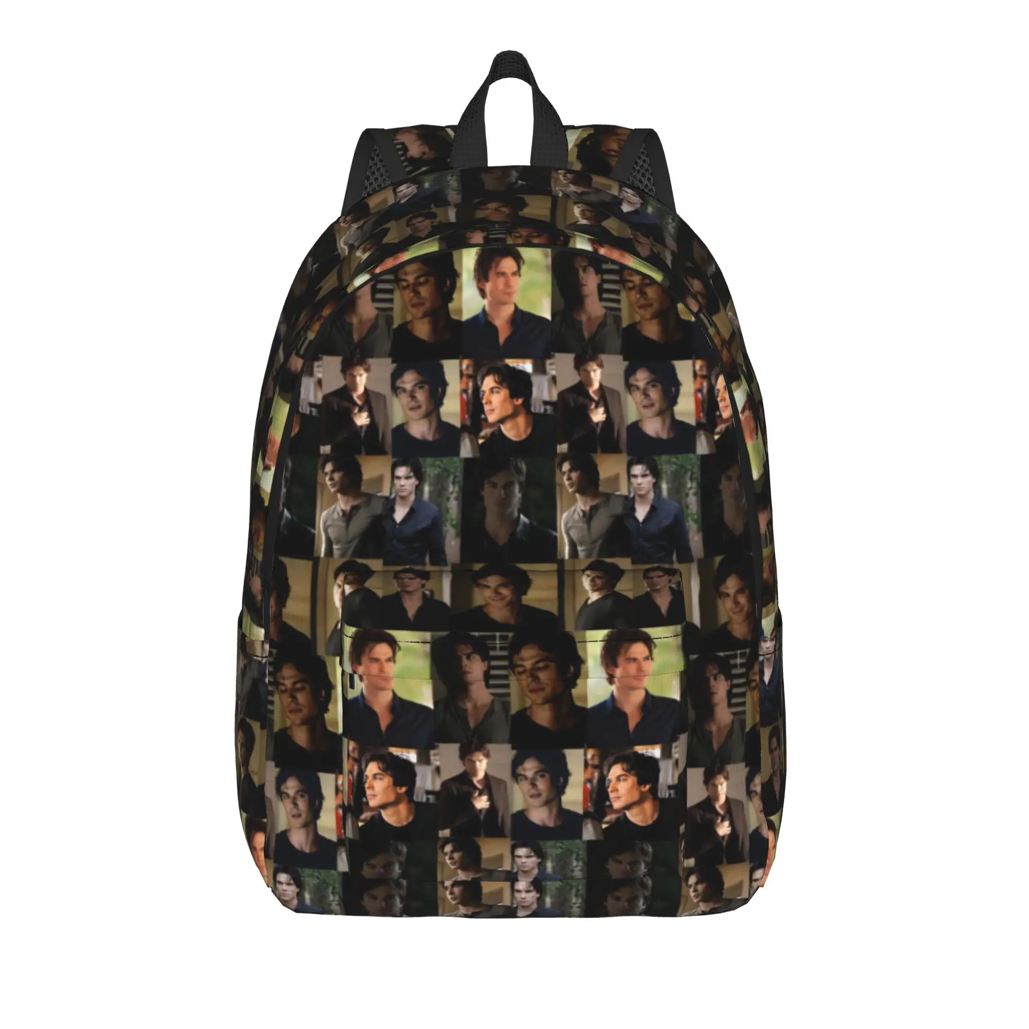 The Vampire Diaries Resuable Movie Backpack Damon Salvatore Boy Polyester Workout Backpacks Print Aesthetic School Bags Rucksack