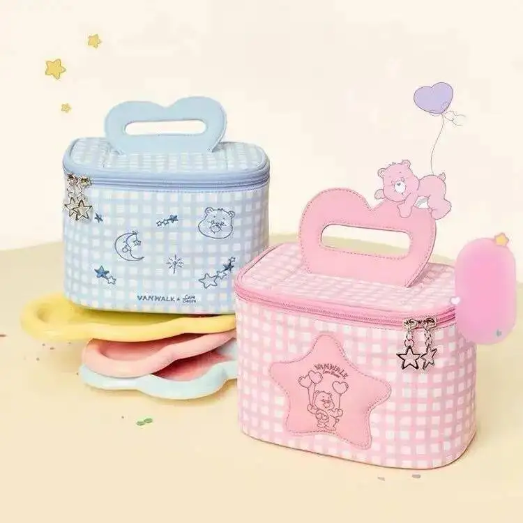 

Bloom Star Cylinder Pink Hand Handbag Women 2025 Travel Handle Makeup Bag Female Cosmetics Storage Bags Bolsos De Mujer