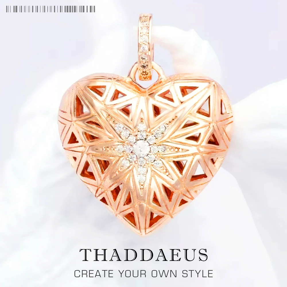

Pendant Heart Medallion Star Summer Brand Rose Gold Jewelry Romantic 925 Sterling Silver Accessories Locket Love Gift For Women
