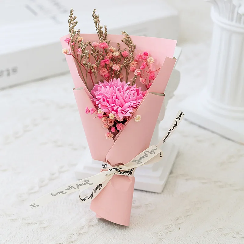 Mini Soap Flower Bouquet Rose Carnation Artificial Flower Mother'S Day Valentine'S Day Business Event Gifts Wedding Souvenirs