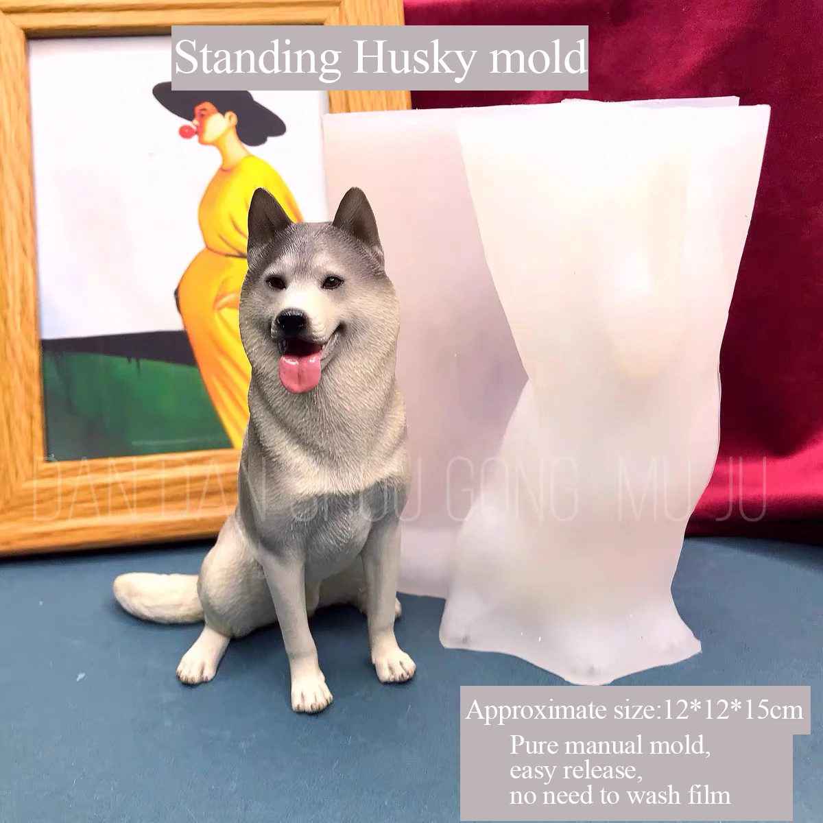 

Three-Dimensional Silicone Mold for Aromatherapy Plaster, Cute Station, Husky, Manual, Drop Glue, DIY