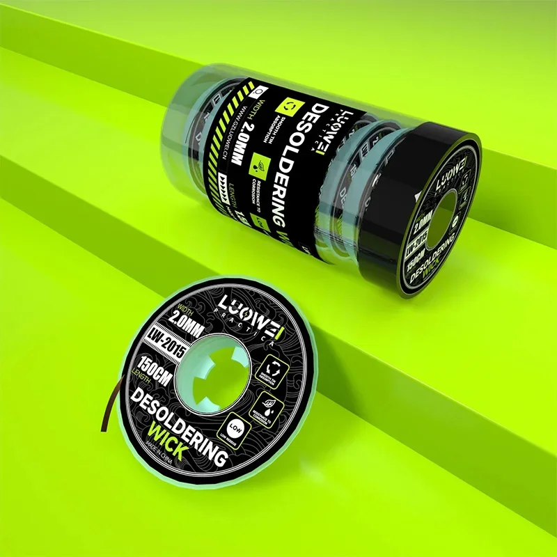 LUOWEI LW-2015 Desoldering Wick 2.0mm x 1.5m Strong Tin Absorbing Wire for PCB BGA Welding Rework Tin Remover Welding Tool