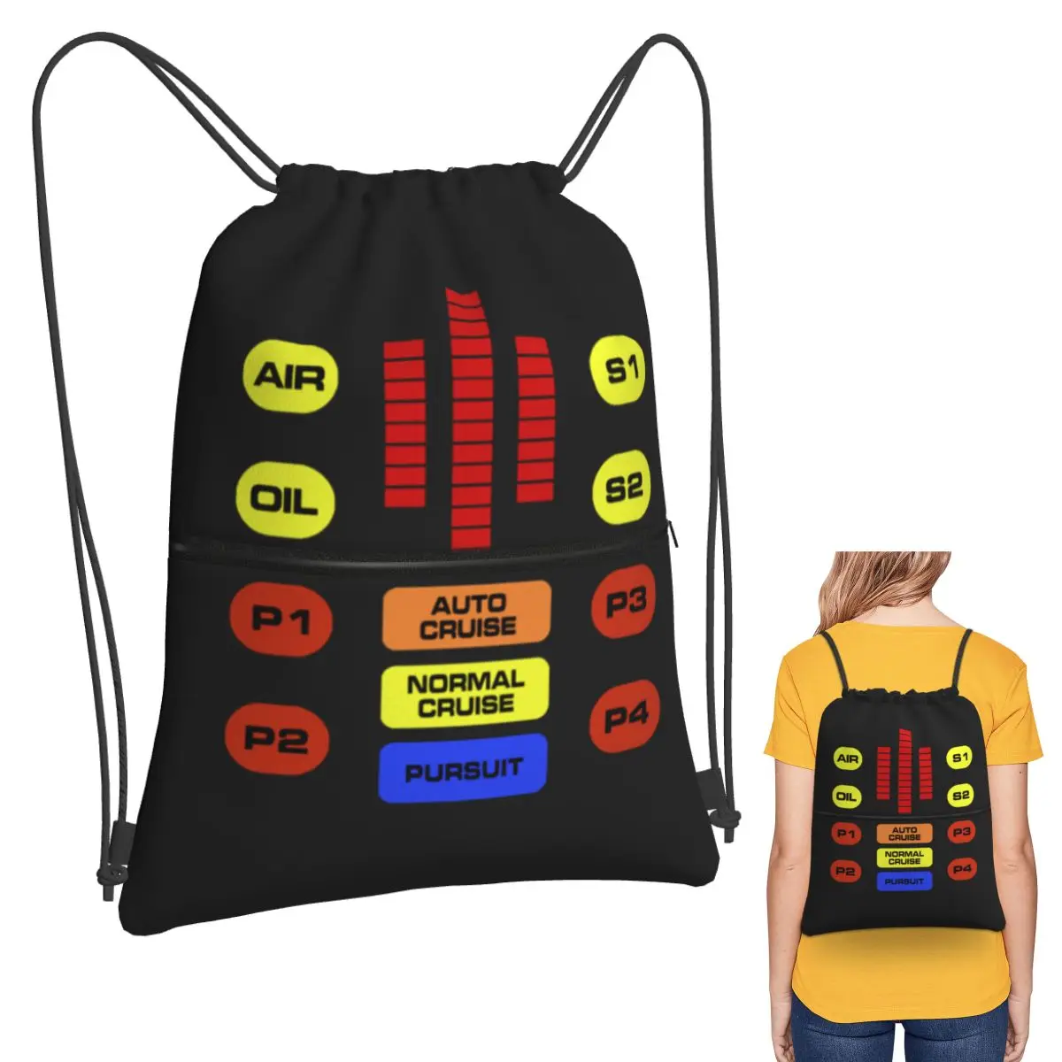 

Kitt Voice Box Knight Rider Backpacks Fashion Drawstring Bags Sports Bag Book Bags for Man Woman Students
