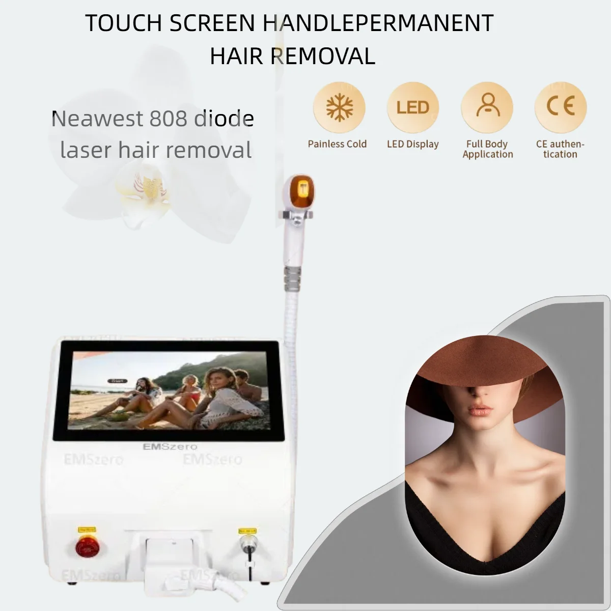 

Diode Laser Hair Removal Machine Professional 755/808/1064Nm Painless Freezing Point Professional Hair Removal