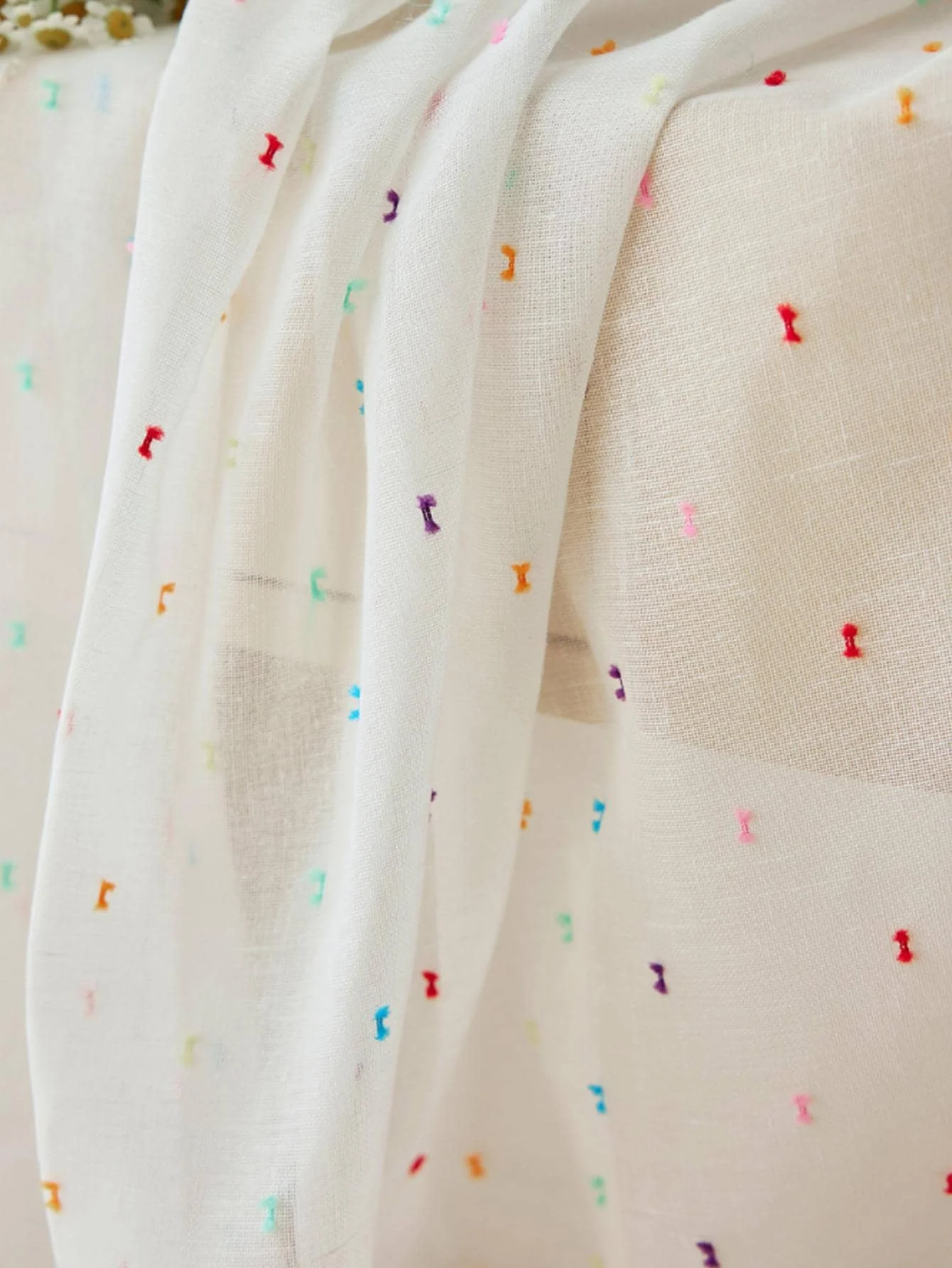 Instagram style cute rainbow bean linen curtain window screen