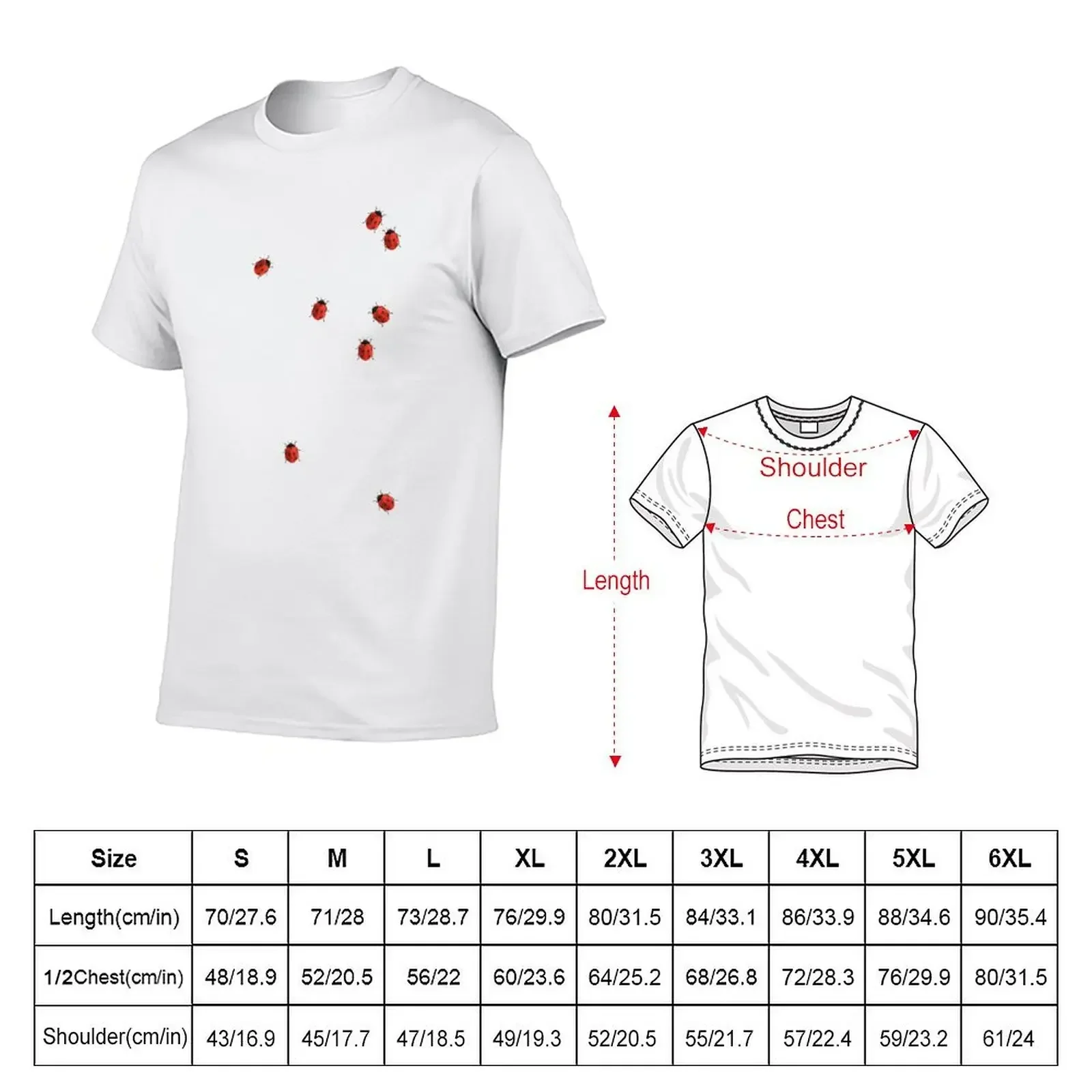 Ladybugs walk Design T-Shirt for a boy tops clothing for men