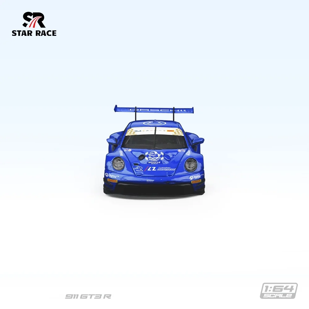 **Pre-sale** STAR RACE 1/64 MINI SR/GTR3 911 GT3 Blue Livery No. 15 Racing model Limited Edition gift set/shipping in may