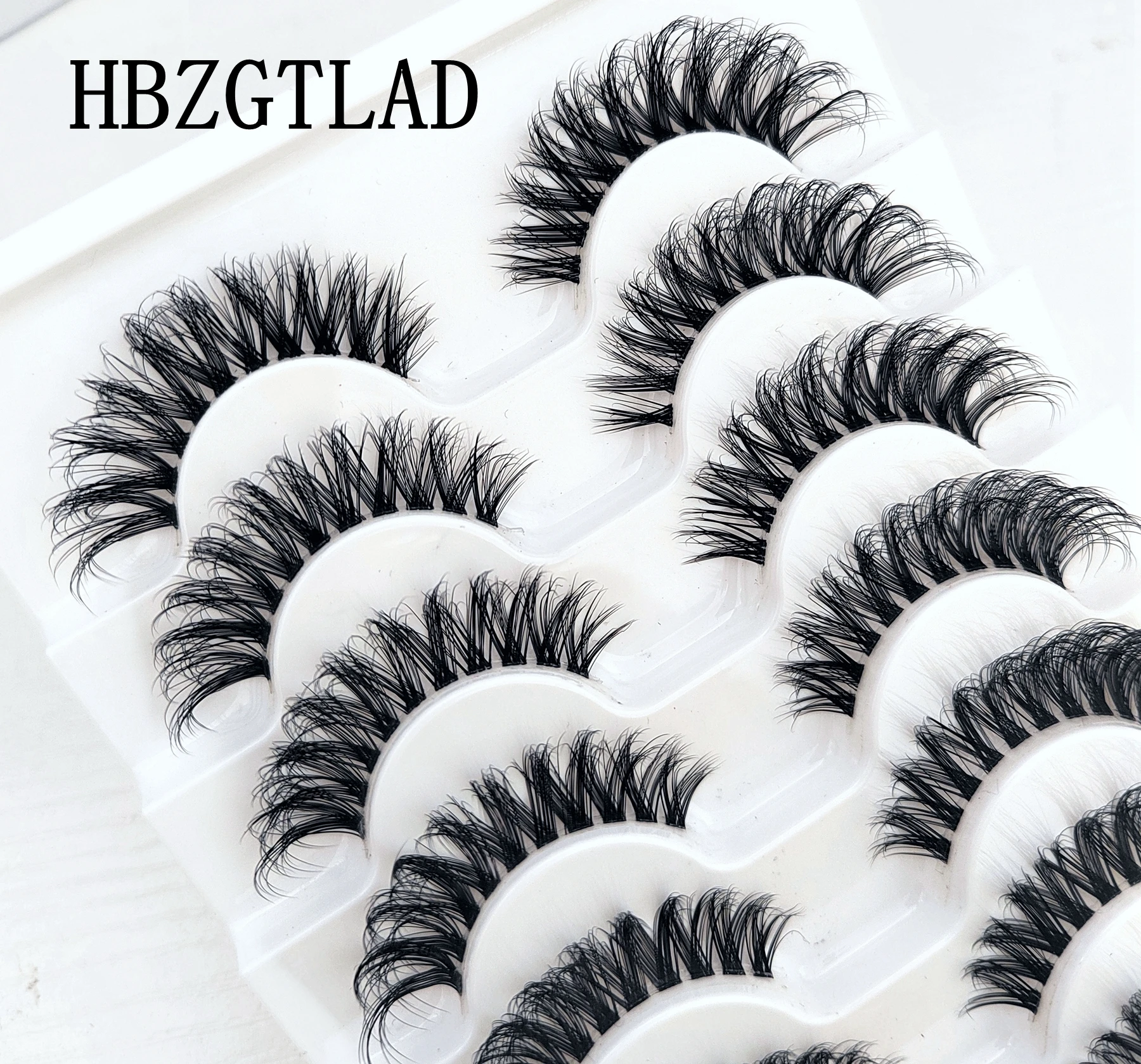 10pairs Eyelashes 3D Faux Mink Eyelashes Clear Band False Lashes Fluffy Soft Manga Lashes Wispy Natural Eyelash Extension Makeup