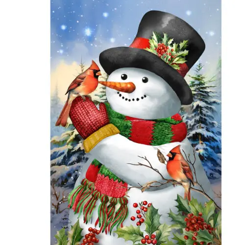 Briarwood Lane Winter Friends and Snowman Garden Flag