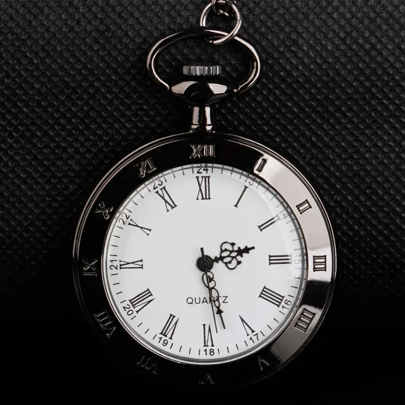 シンプルなクォーツ懐中時計 チェーン付き アナログ ネックレス ペンダント 彫刻入り懐中時計 ギフト メンズ レディース