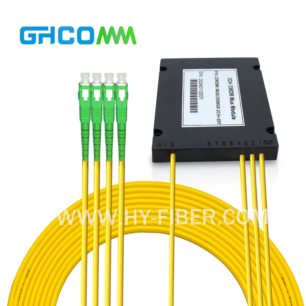 2PCS Single Fiber Wavelength Division Multiplexer with Connector SC/APC, CWDM Mux, Demux,