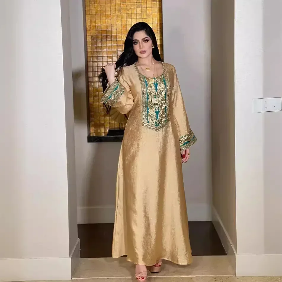 Eid Muslim Women Abayas Party Maxi Dress Sequins Vestidos Ramadan Morocco Dresses Jalabiya Dubai Kaftan Islam Arab Long Robe