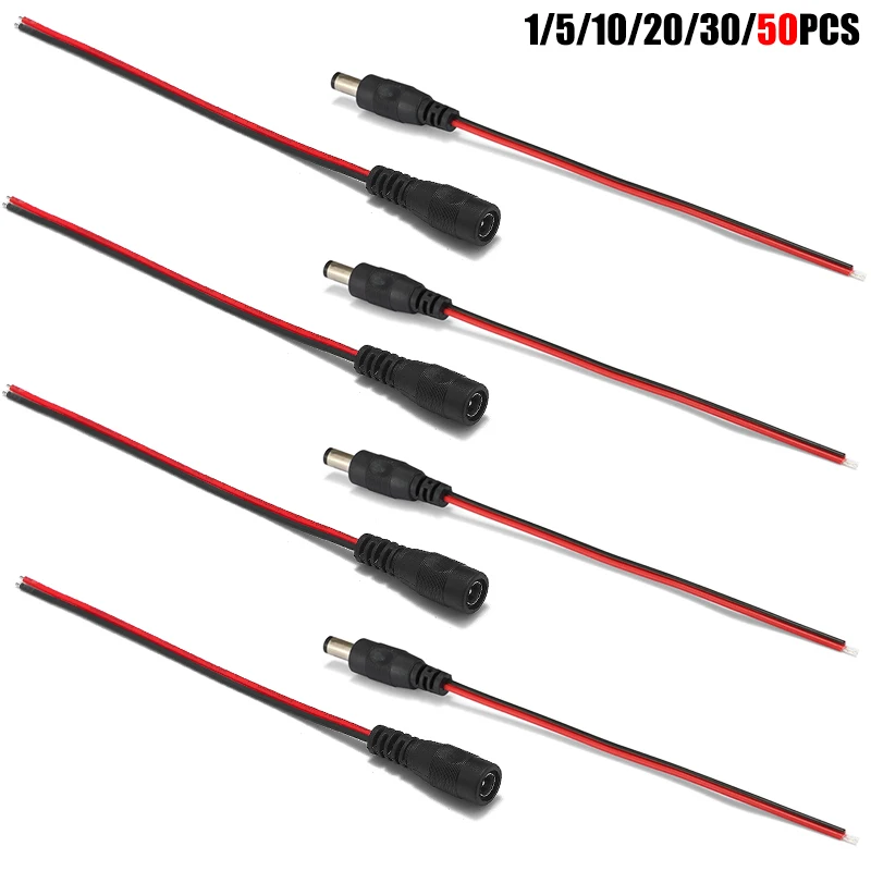 

Pigtail DC Power Cable Male Female Plug 5.5 2.1mm 12V DC Power Adapter Connectors For Speaker CCTV Camera LED Strip Lights