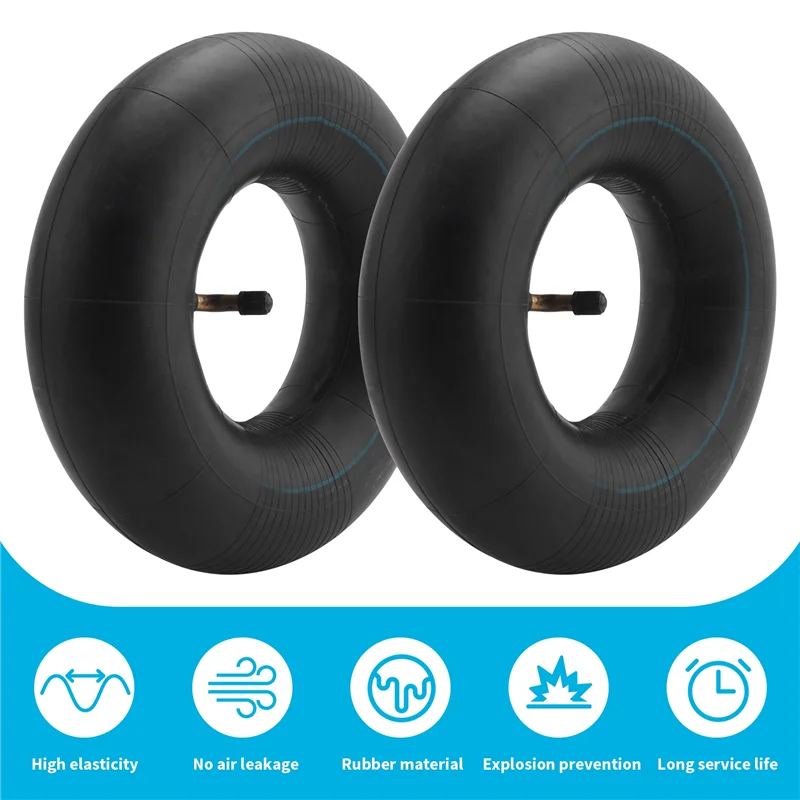 2 قطعة 4.10/3.50-4 بوصة إطار الأنبوب الداخلي لشاحنة اليد، عربة اليد، جزازة العشب، أنبوب بديل 4.10-4 مع المخل