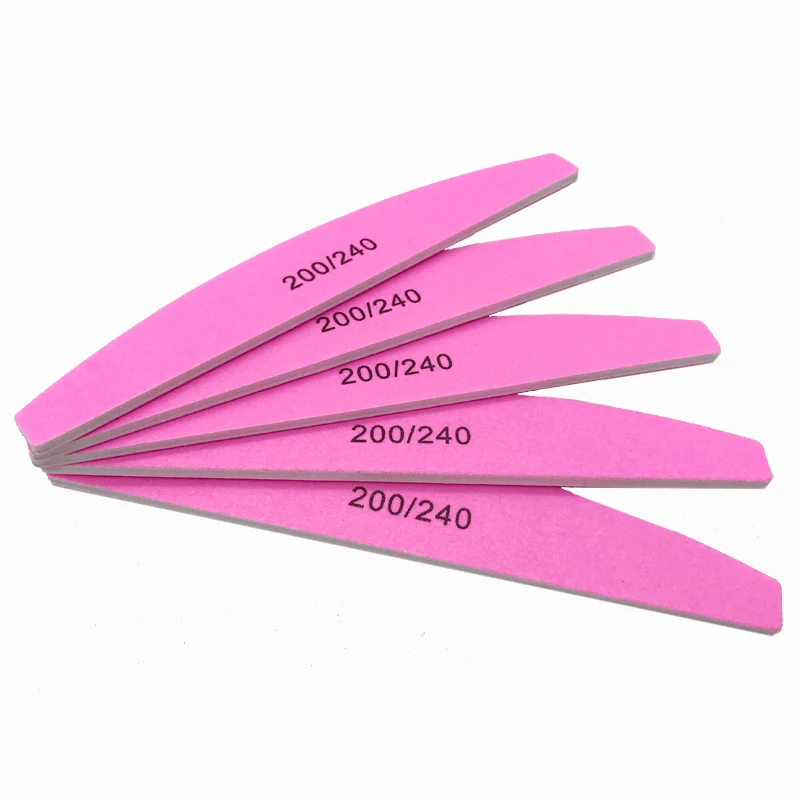 Lime à ongles rose, grain 200/240, Durable, haute qualité, meulage fin, outils de manucure pour usage domestique, outils de Salon de manucure, 2/5/10/25 pièces