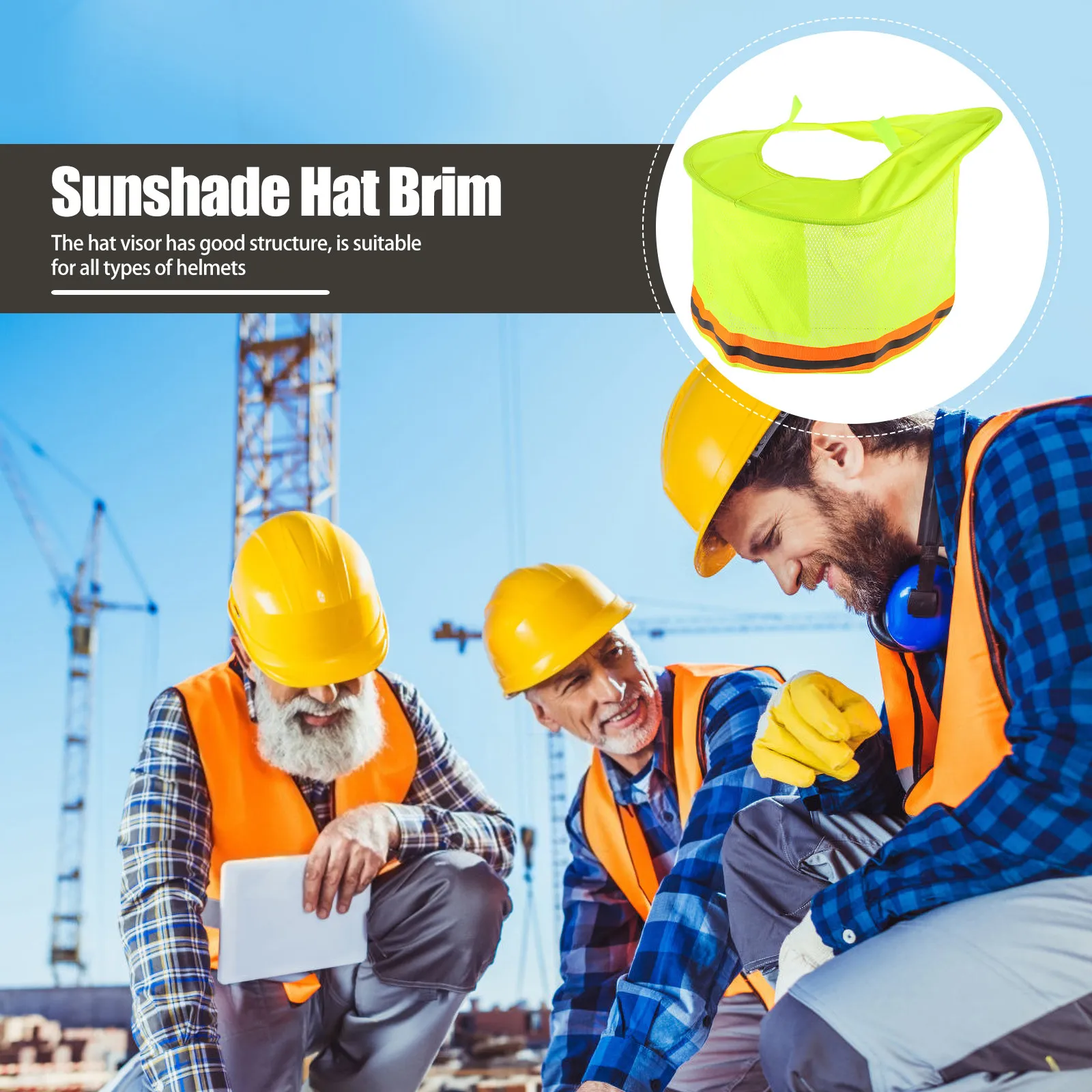 

Breathable Mesh Hat Cover with Reflective Stripe for Hard Hat Sun Protection Neck Shield High Visibility Outdoor Safety