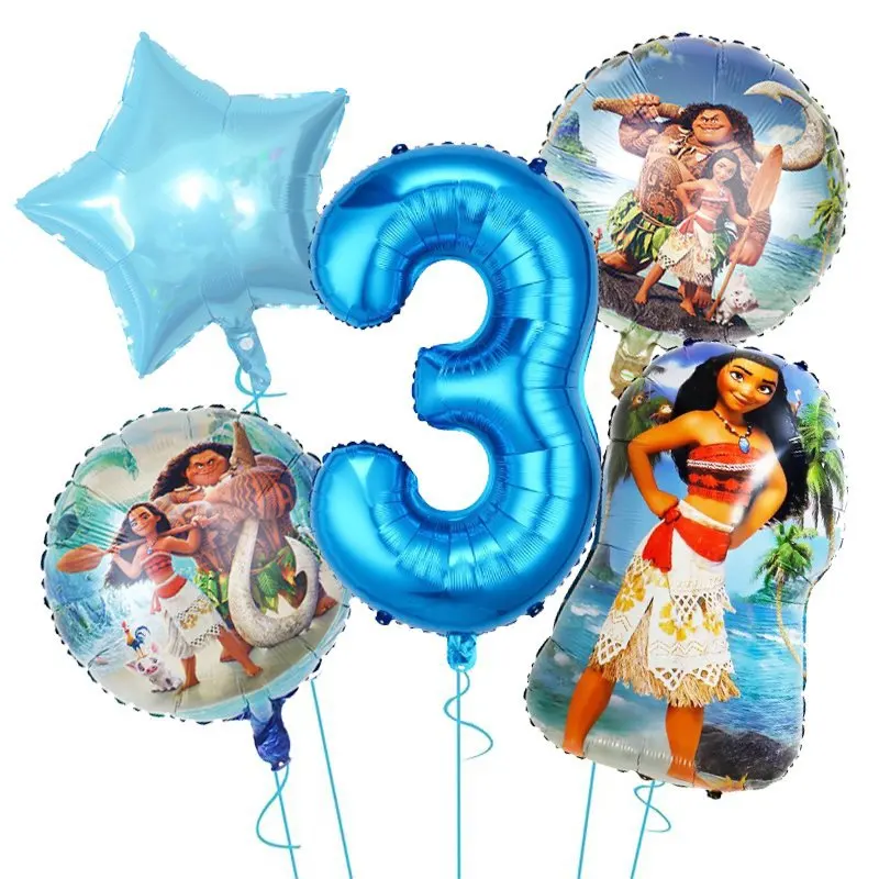 Disney Moana Birthday Party Decoration Supplies Moana Maui Latex Balloons Disposable Tableware  Party Supplies Baby Shower