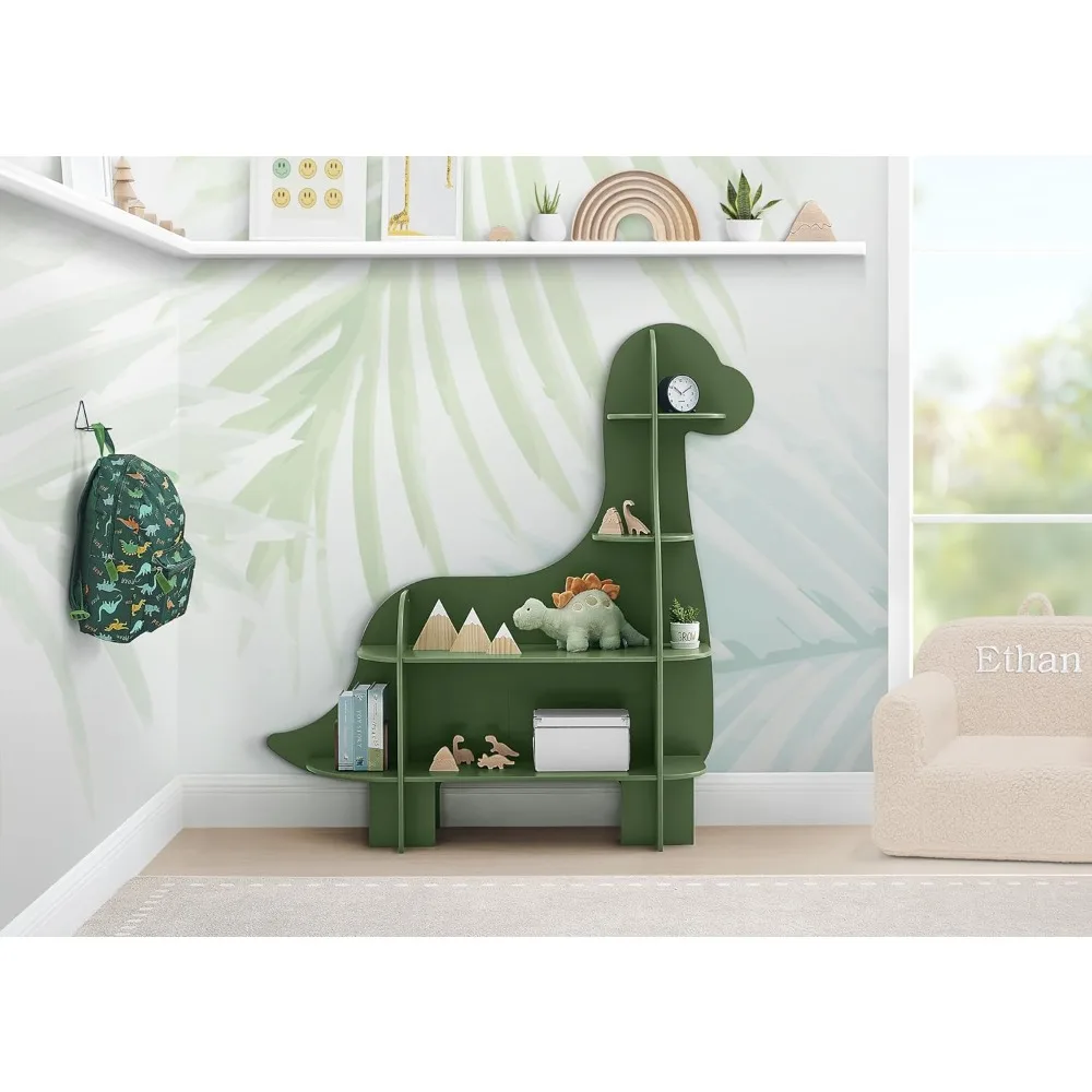 Delta dinosaurus anak-anak Bookcase - Greenguard emas bersertifikat, pakis hijau