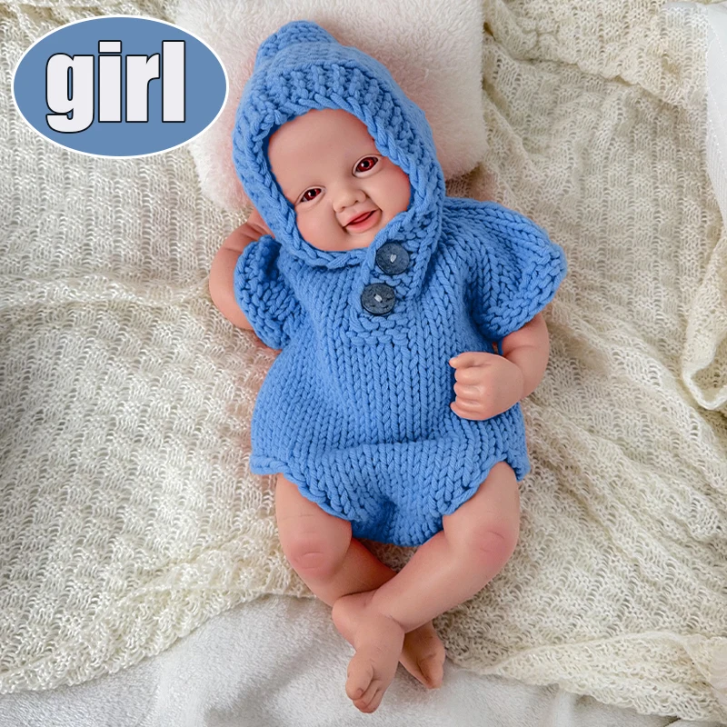 

Изысканная улыбка с открытыми глазами! 17,3-дюймовый твердый силиконовый реборн для детей, 2,4 кг, ультра реалистичный на ощупь на ощупь