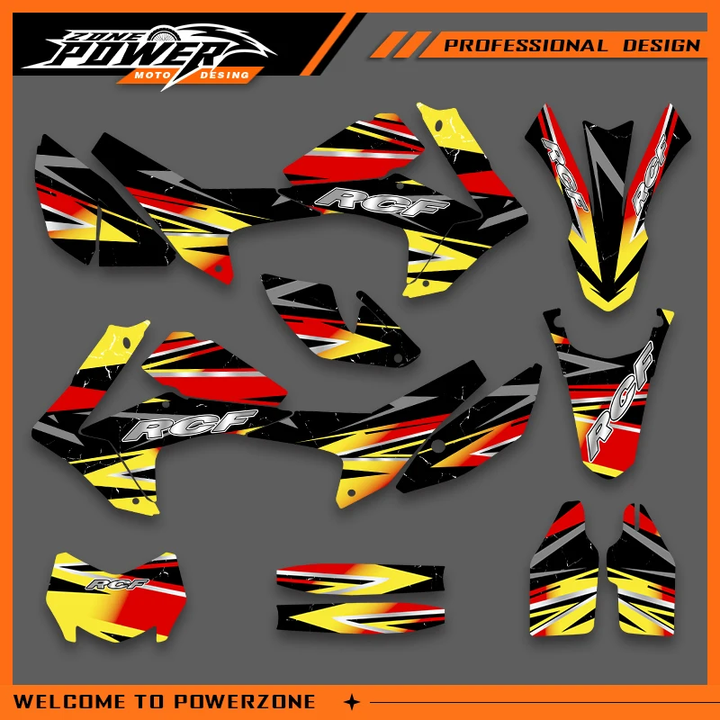 

Powerzone For Honda CRF250L 2012-2016 2017 2020 CRF250L Motorcycl Graphics Background Decals Stickers Kit Number Name Custom