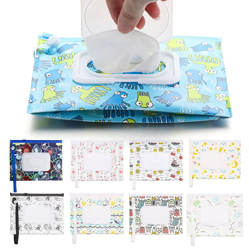 Snap-Strap Carrying Case  Product Tissue Box Wet Wipes Bag Stroller Accessories Cosmetic Pouch