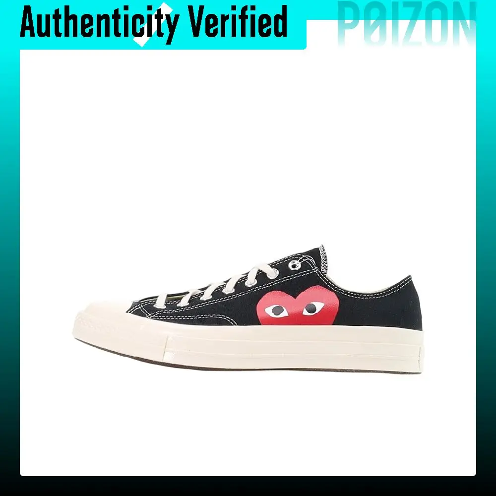 Converse x CDG Play 1970s Chuck Taylor All Star Abrasion Resistant Balance Low top Canvas Shoes Unisex Black Red 150206C