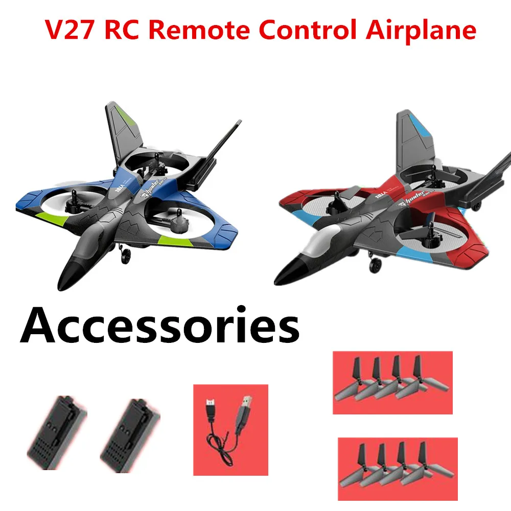 V27 RC Remote Control Airplane Original Accessories Battery Propeller Maple Leaf Spare Parts For 4D-V27 Drone