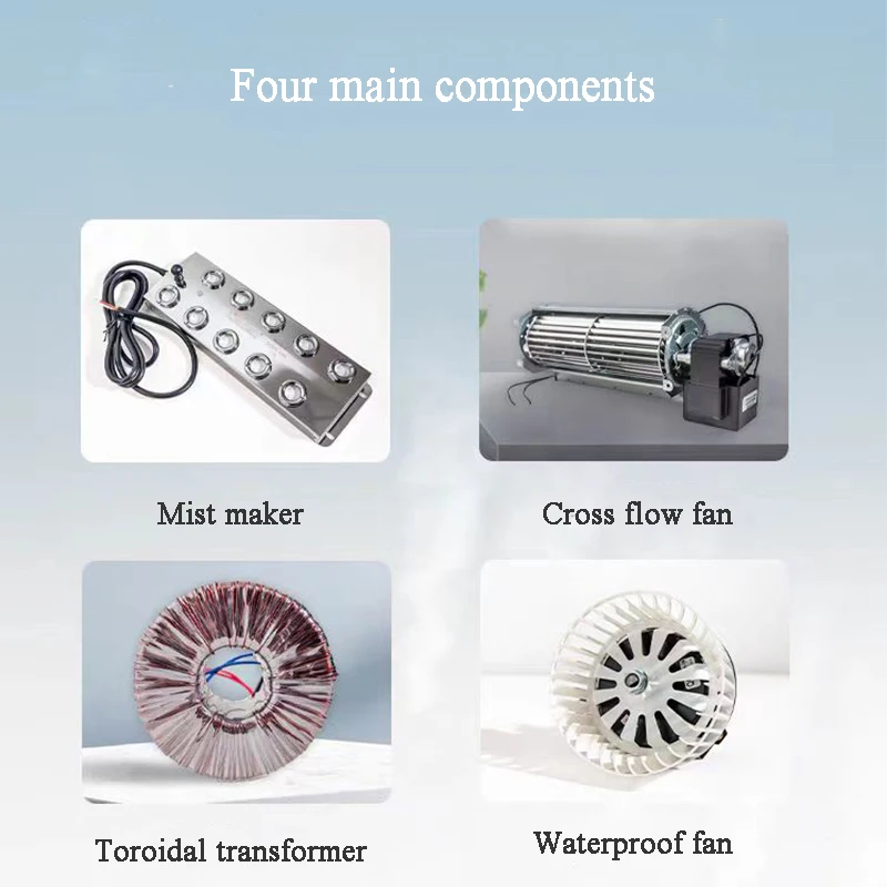 Humidificador ultrasónico comercial de nebulización de niebla fría, humidificador de plantación de invernadero de 2/6kg