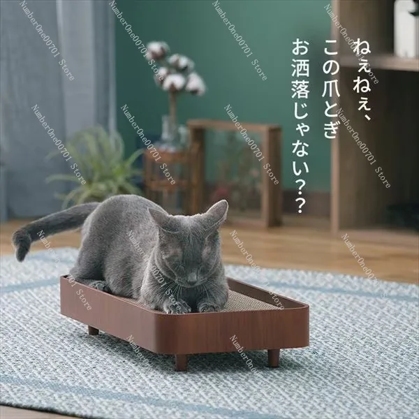 Wooden Cat House with Built-in Scratching Board, Vertical Cat Tree Condo with Scratch Pad, Durable Pet Cat Furniture
